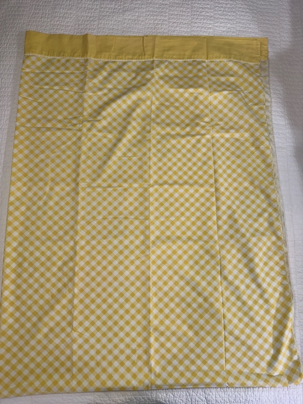 1970’s Vintage Gingham Dan River Yellow Gingham Cotton Sheet Full Flat Cottage - Picture 2 of 7